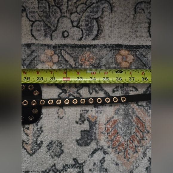 Black and Gold Faux Leather Wide Studded Corset 2 in 1 Belt - Picture 7 of 7